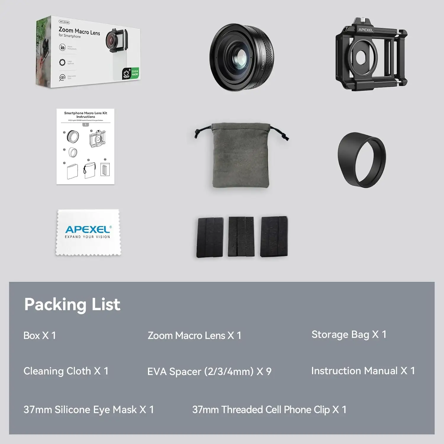 Evil eye Zoom Macro Lens Kit for Smartphone, 10-20X Macro Phone Lens with Universal Lens Clip - 61gBsNx0uRL._AC_SL1500_